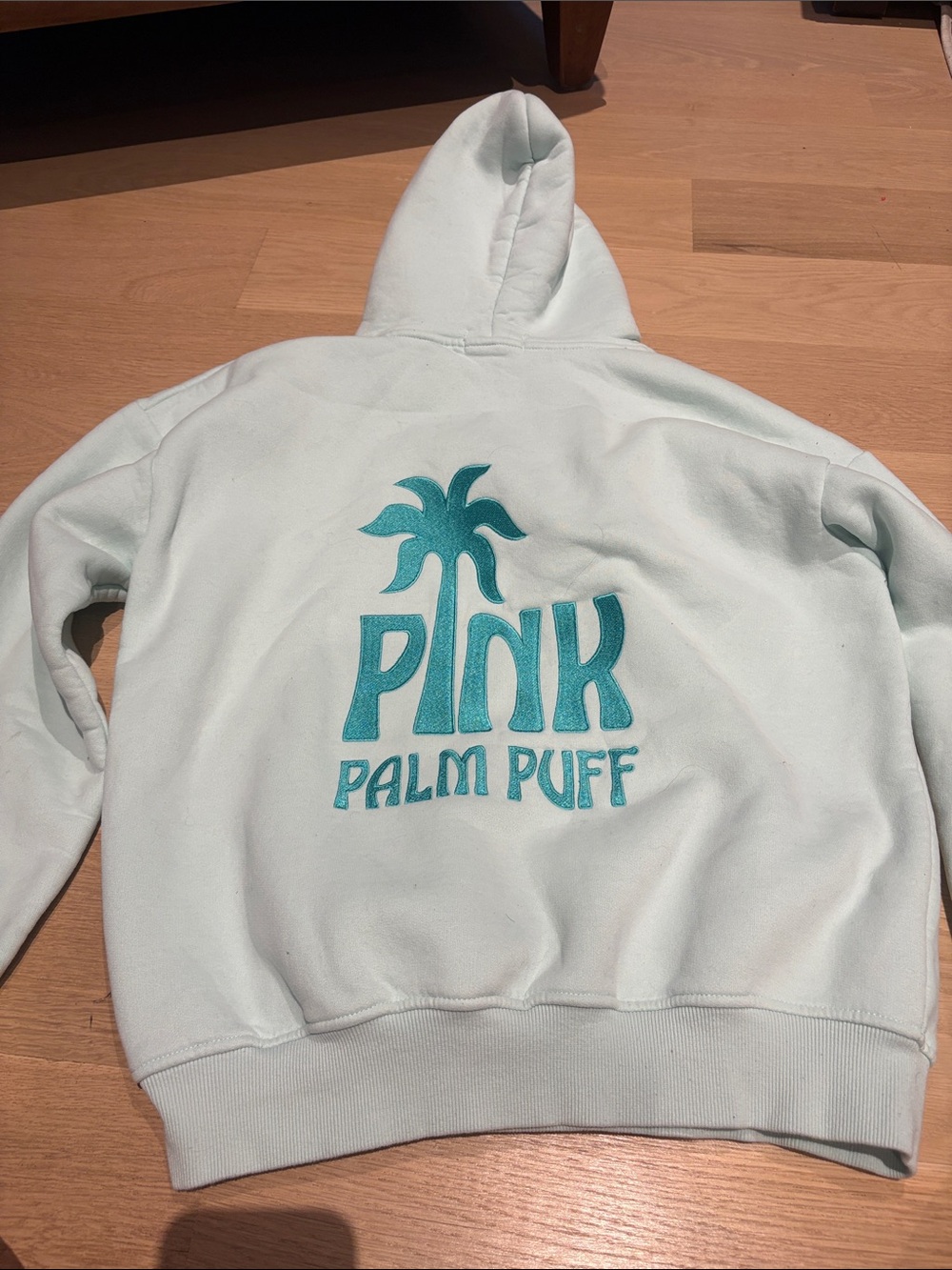 Pink Palm Puff Classic Hoodie Mint - Picture 5 of 5